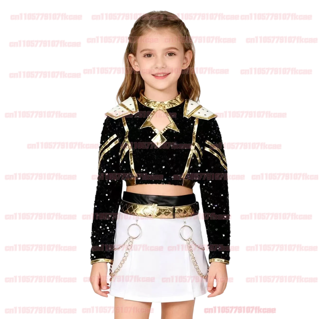 어린이 변장 루미 코스프레 소녀 골든 스테이지 의상 만화 악마 퇴치자 코스튬 청소년 6~14세 역할 놀이 화려한 파티 의상