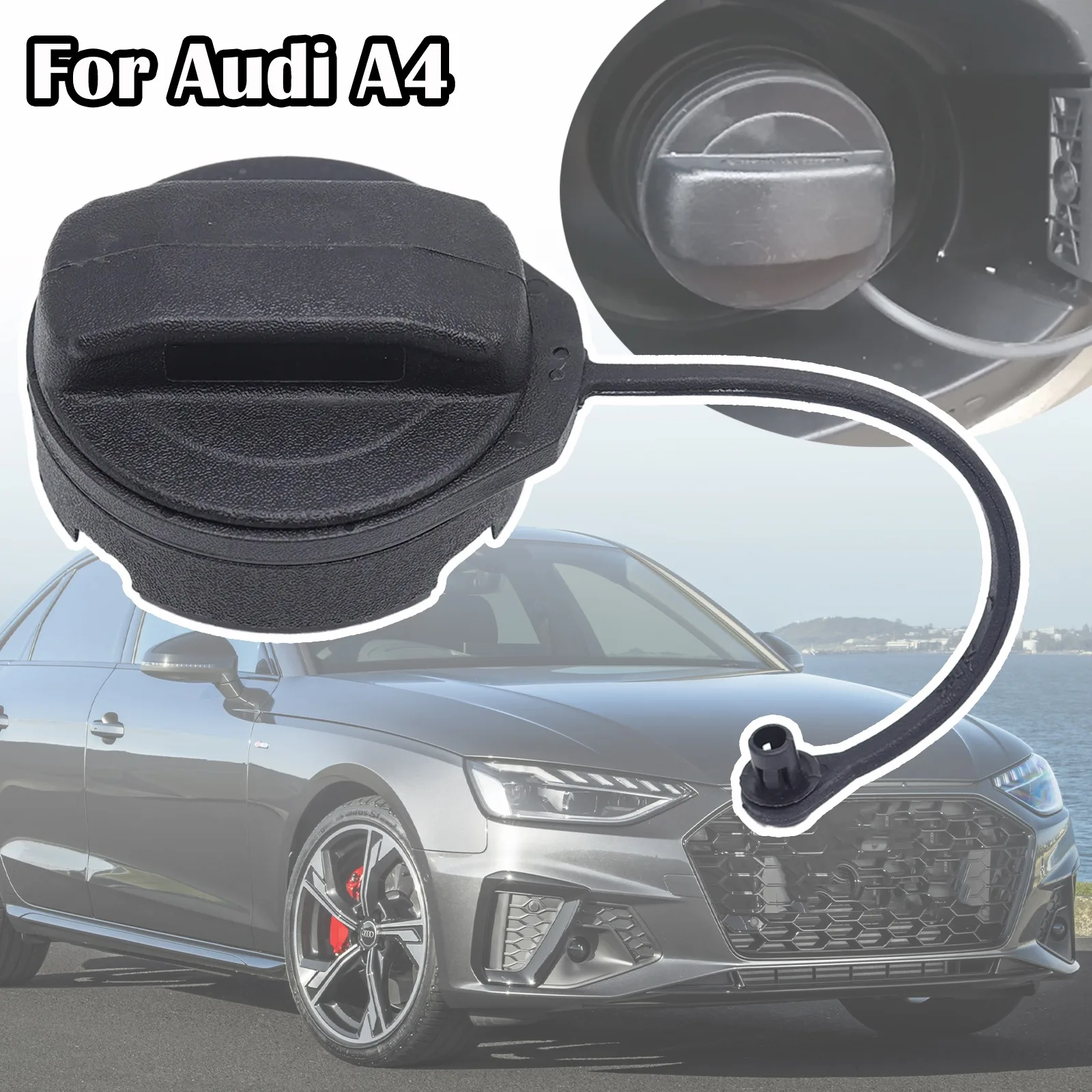 For Audi A4 B5 B6 B7 Petrol Diesel Cap Lid Fuel Oil Tank Inner Cover Plug Gas Filler Support Retaining Strap Cord Rope Tether