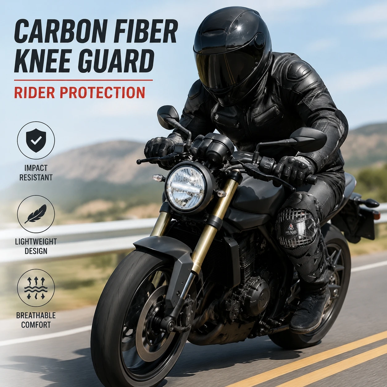 Motorcycle Riding Knee Guards Protective Pads Anti-Slip Windproof Shock Absorption Leg Protectors for Men Women Outdoor 8 Colors
