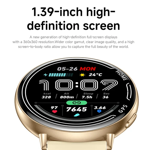 Imagen 2 del producto Reloj inteligente con GPS incorporado, llamada Bluetooth, deporte al aire libre, IP68, resistente al agua, 100 + modo deportivo, Monitor de ritmo cardíaco, reloj inteligente de salud para mujer