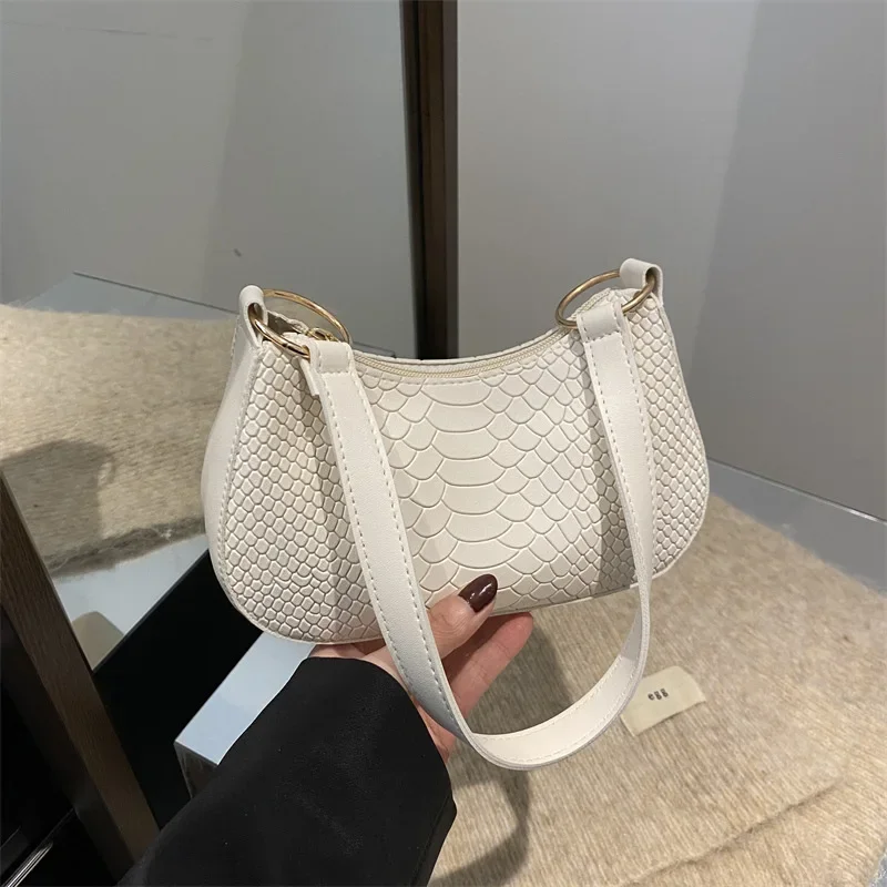 Temperament simple fashion popular texture small square bag shoulder armpit bag