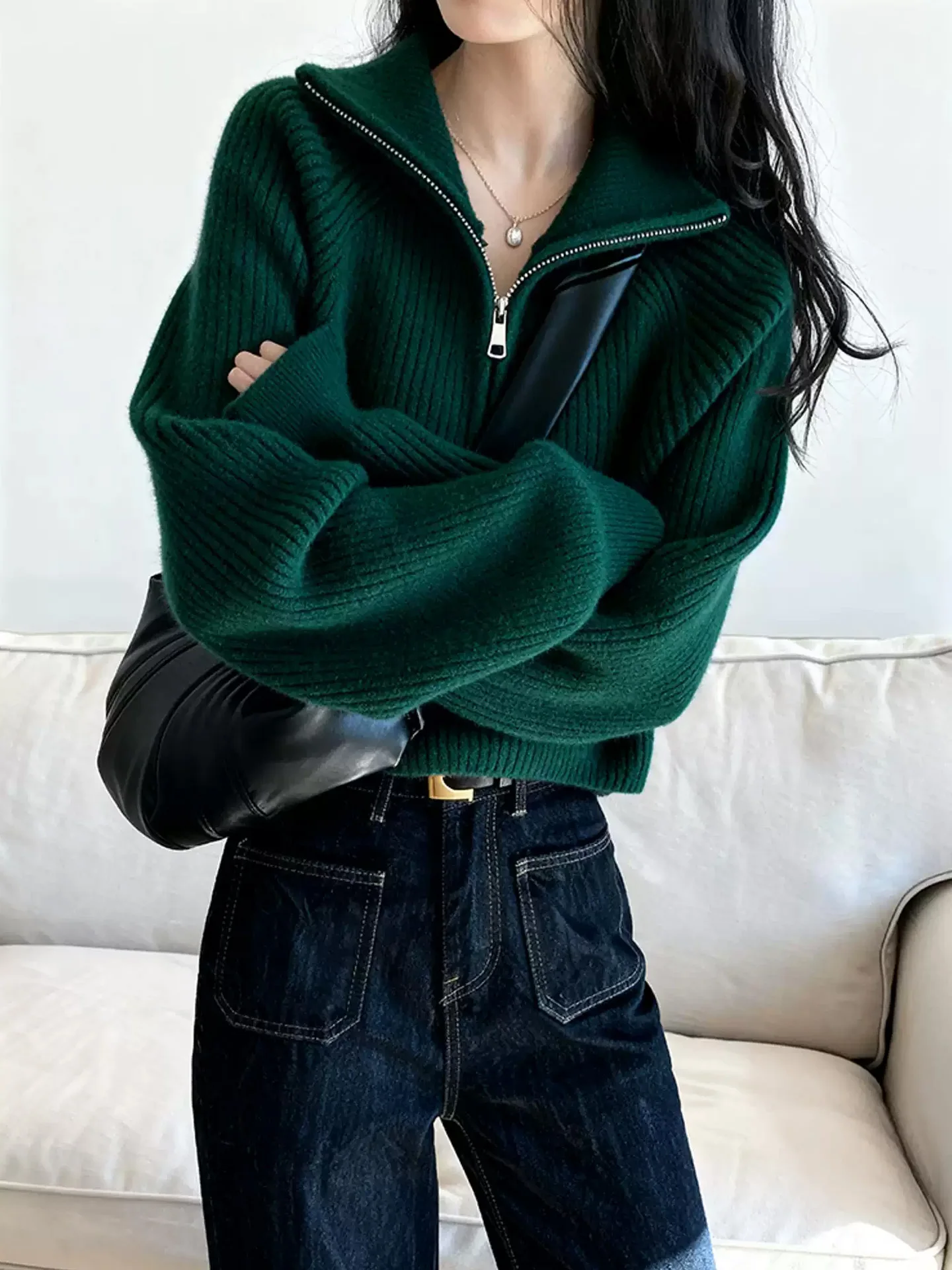 

Comfortable Soft Long Sve Knitted Sweater Thi Casual Versatile Winter Faion Women's Loose Fit Knitwear Casual Lazy Sle