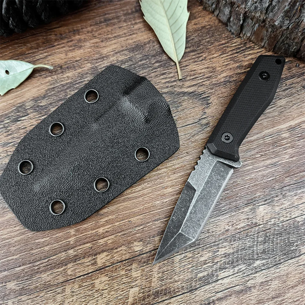 

Tactical Fixed Blade Knife Stonewash 8Cr13mov Blade G10 Handle Kydex Sheath EDC Survival Hunting Camping Combat Pocket Knife