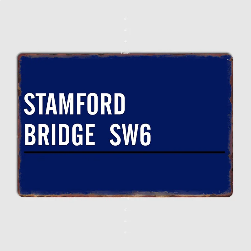 Cartel de calle Stamford Bridge SW6, cartel Retro clásico, carteles de Metal, decoración de habitación de garaje, Club, decoración Vintage de estaño personalizada para el hogar