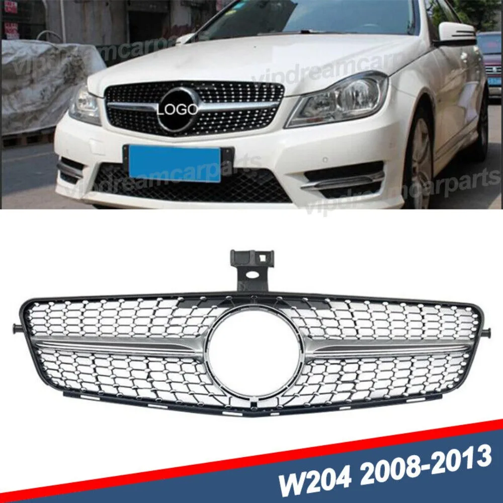 

Chrome Diamond Style Front Grill For 2008-2013 Mercedes Benz W204 C250 C300 C350 United States