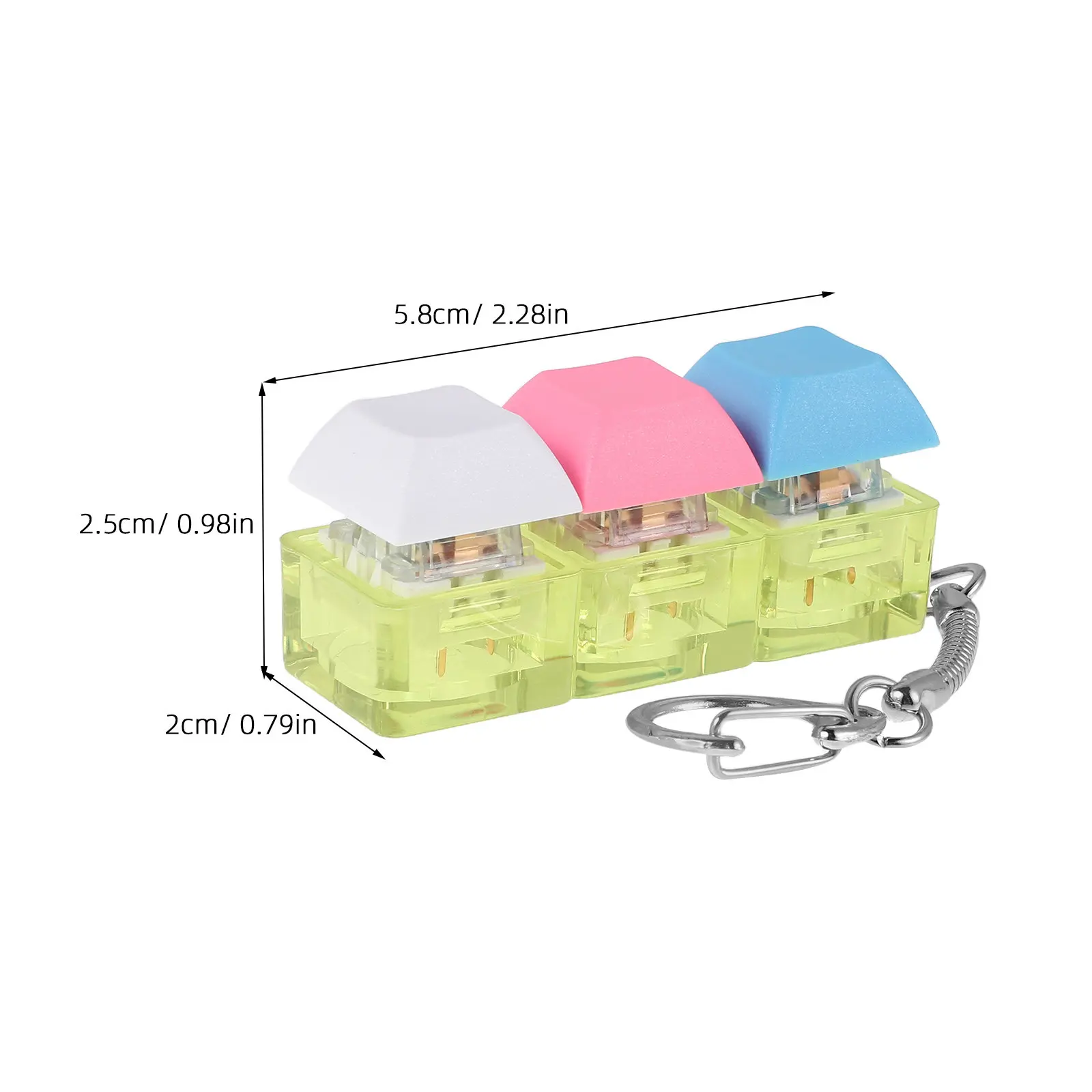 Keyboard Keychain Transparent Cap Keyboard Clicker Fidget Sensory Fun for Office Home Travel Bag Hanging Pendant Party Favors