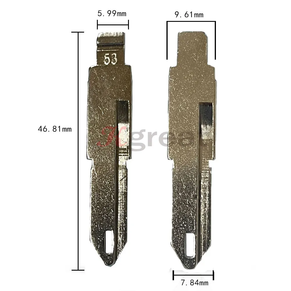 10pcs/lot 53# KD Car Key Blade NE72 Metal Uncut Blank for Peugeot 206 207 Citroen Renault Blade for Keydiy KD Xhorse VVDI JMD