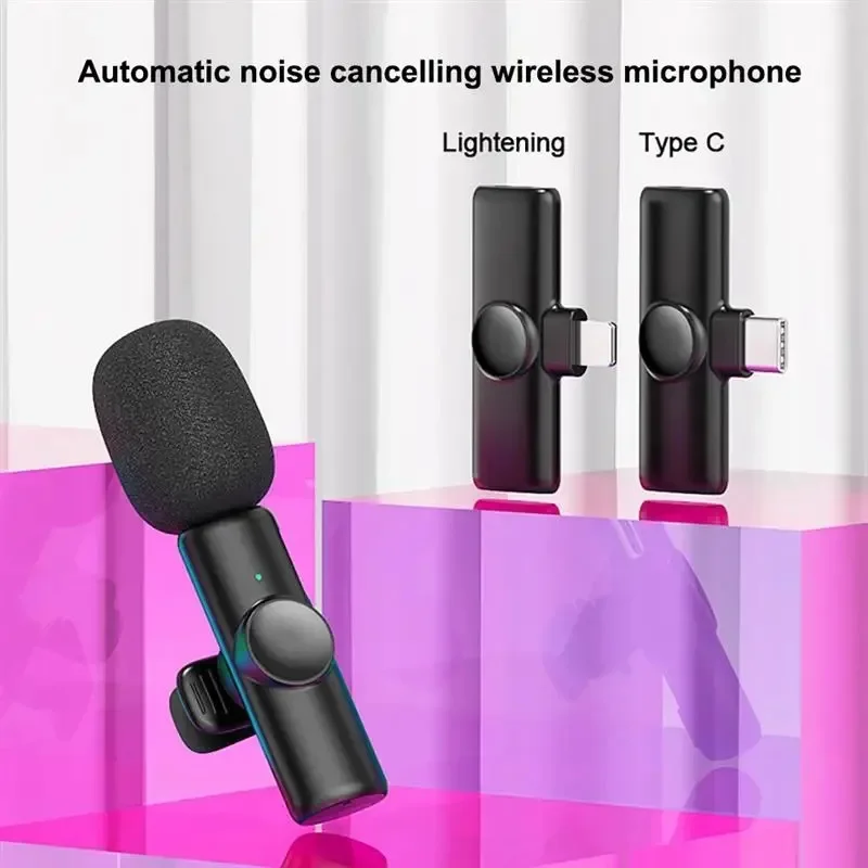 Microfono Wireless per iPhone Android Type-C Plug Kit microfono Lavalier per Computer Clip risvolto Audio Video registrazione Mic K11