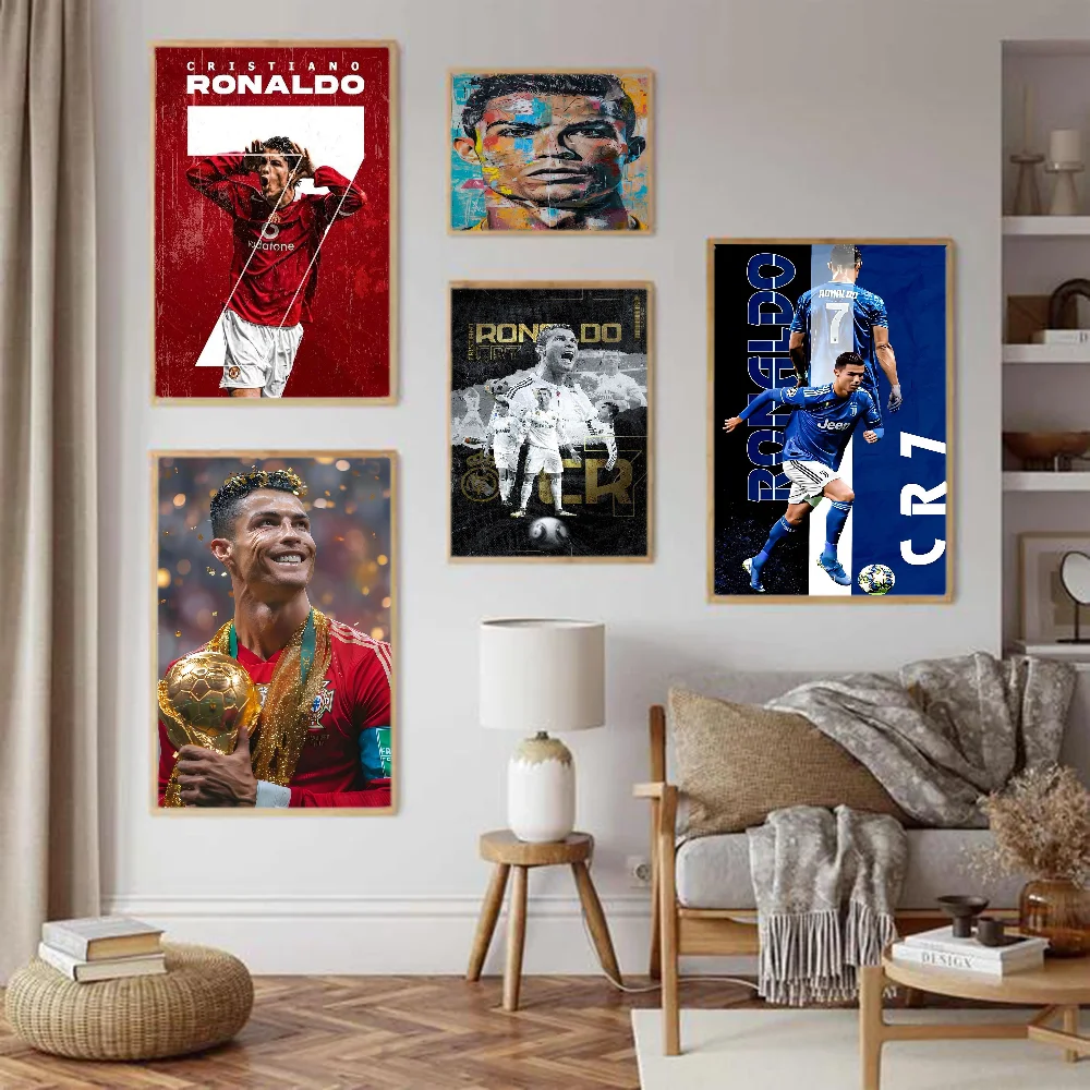 Portugal Super Football Star CR7 Cristiano Ronaldo Anime Posters Sticky HD Quality Poster Wall Art Painting Study Wall Decor