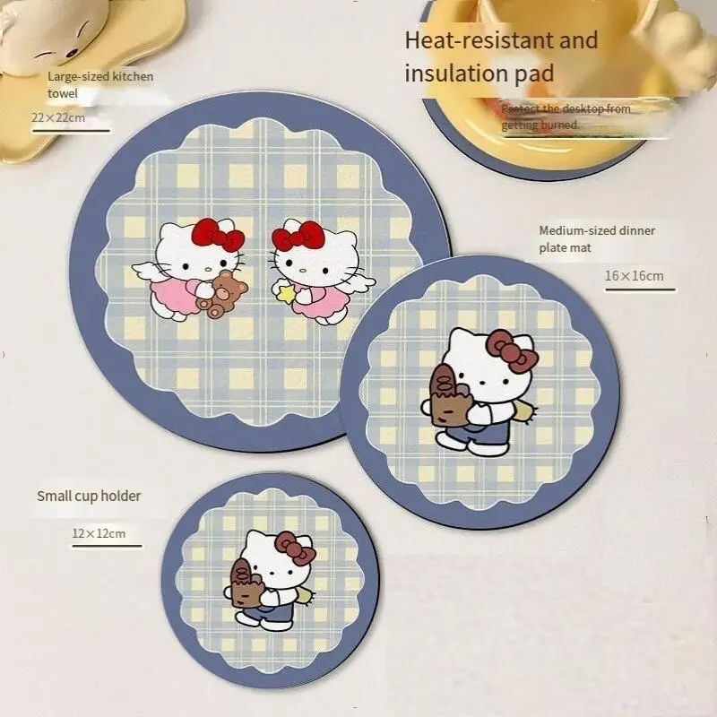 

Sanrio Hello Kitty Coaster Ornament Hit Product New Product Cartoon Portable Outdoors Student Adult Campus Cute Child Kawaii