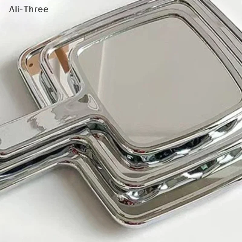 1 قطعة مقبض مطلي مرايا ماكياج الجمال المحمولة مستديرة اليد مربع اليد S/M/L مرآة لوضع المكياج #1