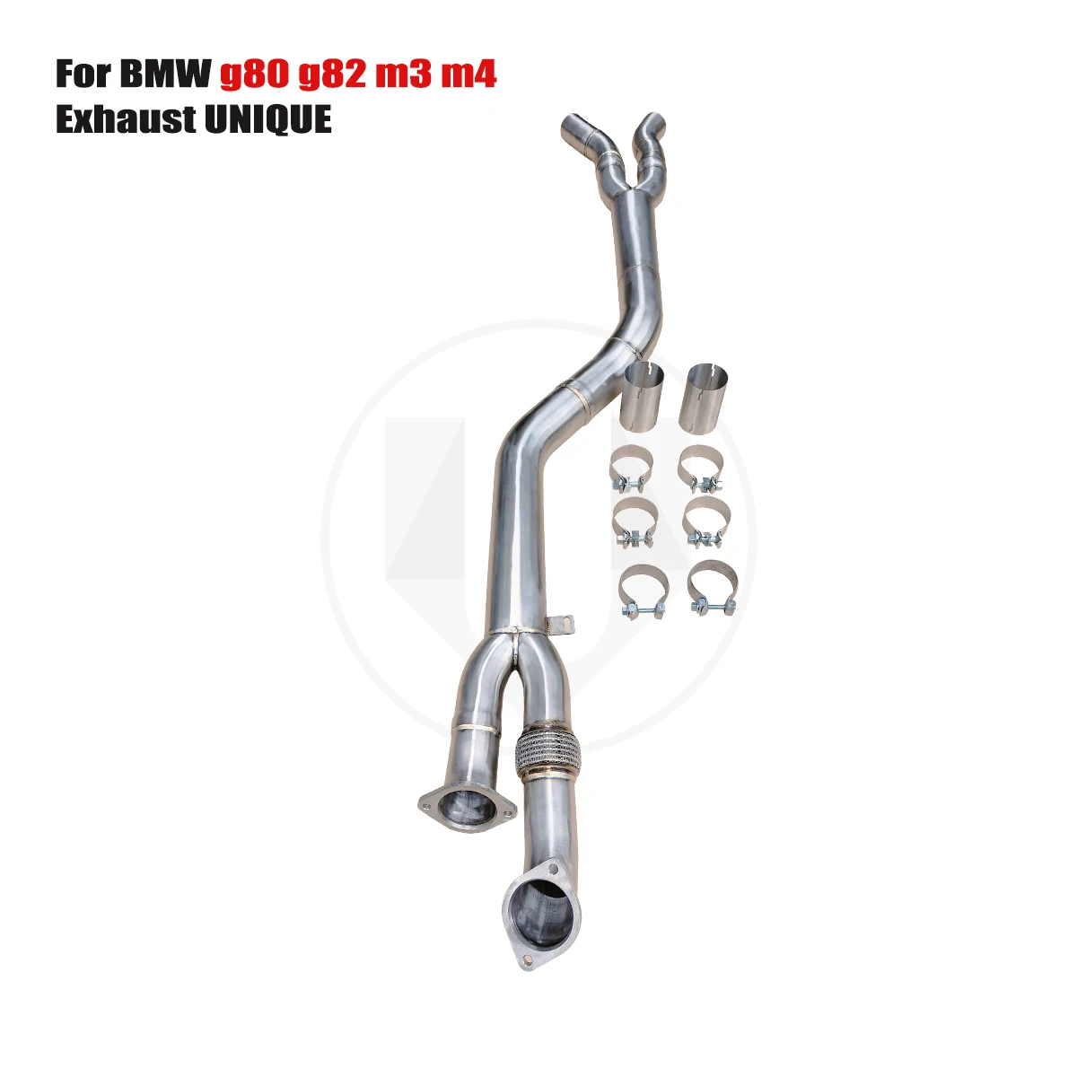 

UNIQUE mid pipe For 2021+ Bmw g80 g82 m3 m4 s58 3.0T 89mm Single-tube Equal Length SS304 exhaust mid X-pipe