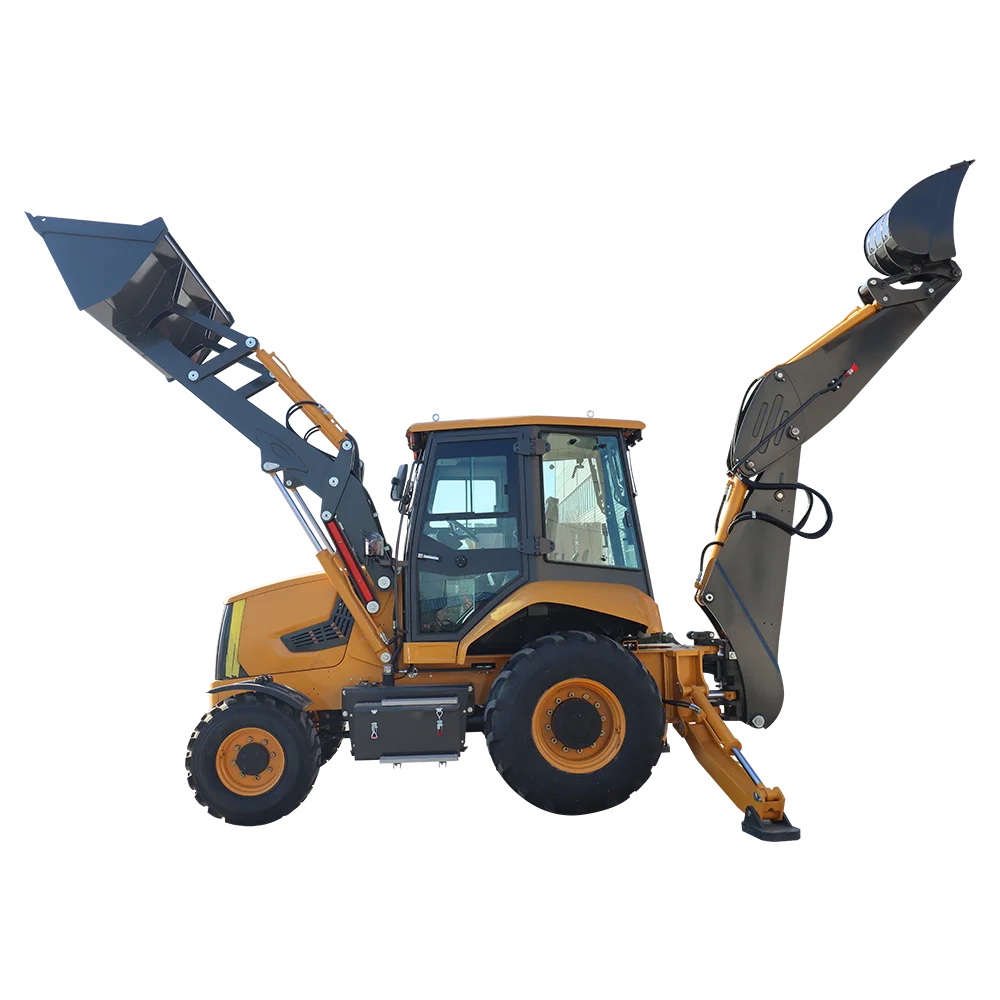 Ładowarko-Koparka Bezpośrednio od Producenta 4x4 z Przednim i Tylnym Kopakiem, Dwustronna Koparka Ładowarka z Opcją Łopaty 6w1