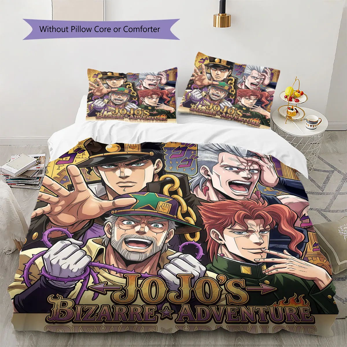 JoJos Bizarre Adventure Soft Duvet Cover Child's Bedding Set,Extra Large Size Halloween Gifts Various Sizes Available -HE199