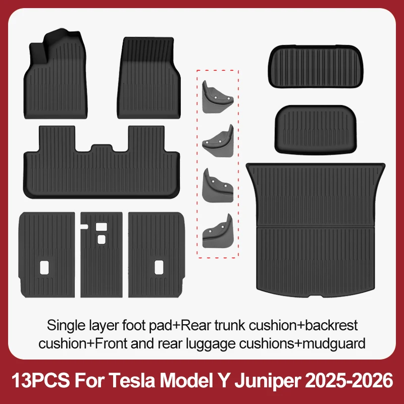 BYTON Voor Tesla Model Y Juniper 2025-2026 Premium/Performance TPE Vloermatten Bagagebak Automatten Slijtvaste Matten Waterdicht