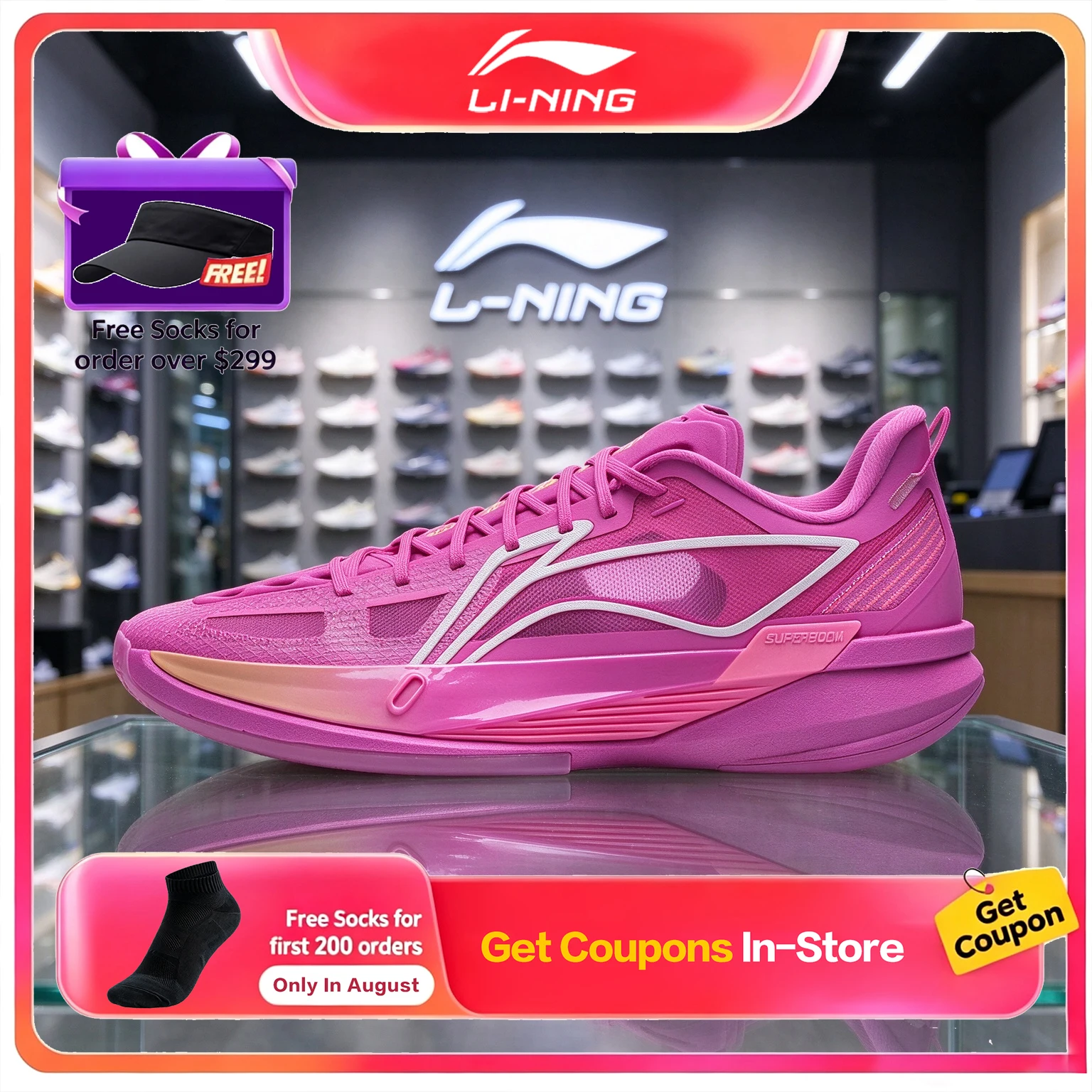 Li Ning Ultra Light 2026 Men Low Top Basketball Shoes Ultra Lightweight Cushioning Rebound Training Sneakers