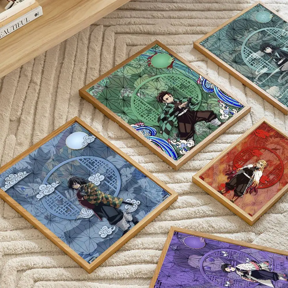 Demon S-Slayer K-Kimetsu DIY Sticky Poster Whitepaper Prints Posters Artwork Vintage Decorative Painting