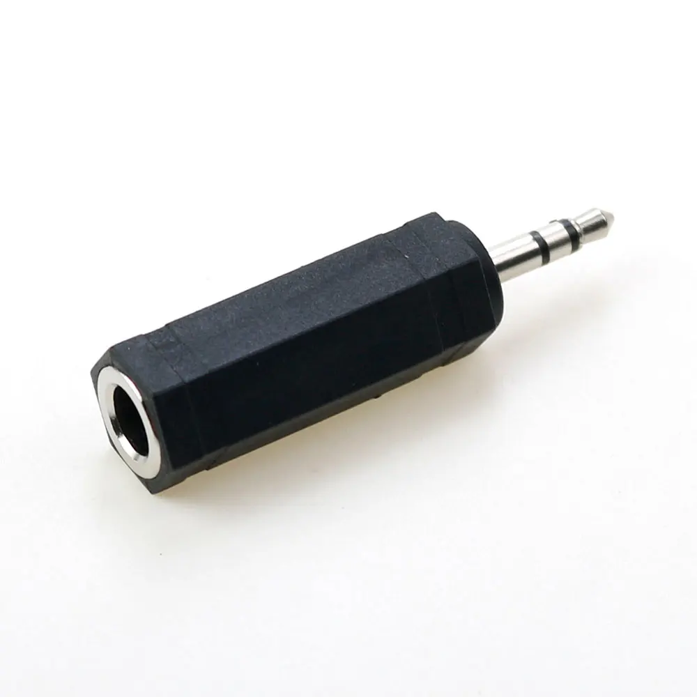 Dual Channel Stereo Jack Plug Adapter, Adaptador de conversor de áudio, 2 Pole Mono, 3 Pole, 3.5mm, fêmea para 6.35mm