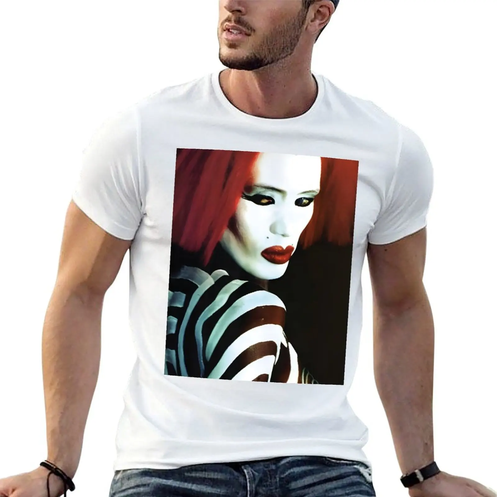 Grace Jones T-Shirt anime Aesthetic clothing t shirts for men cotton