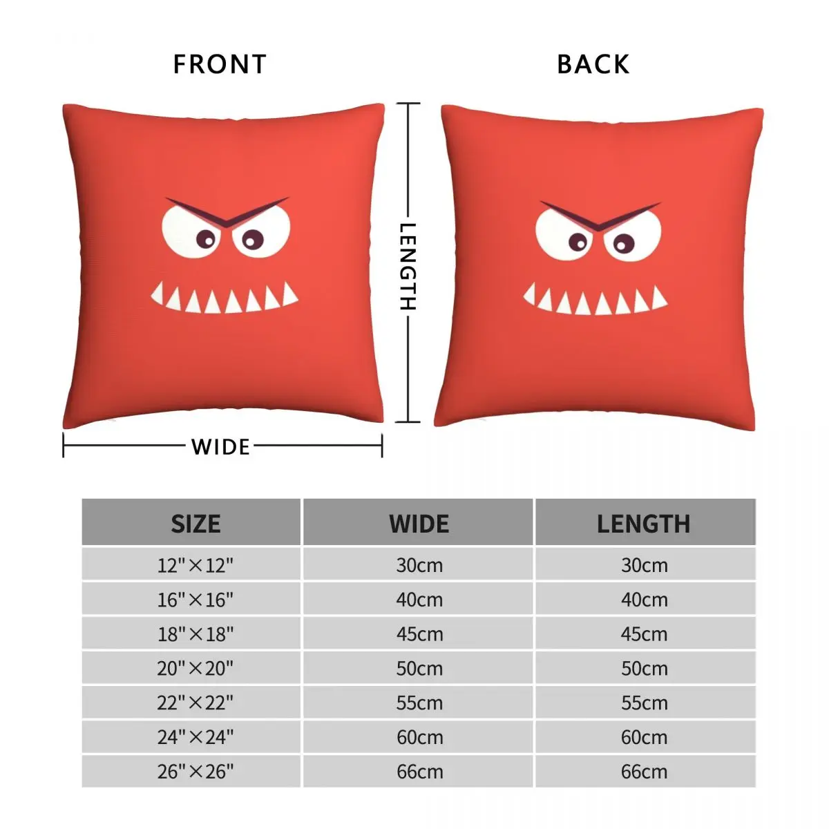 Anger Pillowcase Polyester Linen Velvet Creative Zip Decor Throw Pillow Case Room Cushion Cover