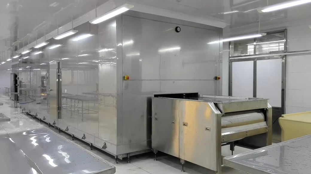 Industrial 380V Automatic IQF Freezer Tunnel Quick-Freezing Container Equipment for Vegetables & Fruits Cold Room Storage