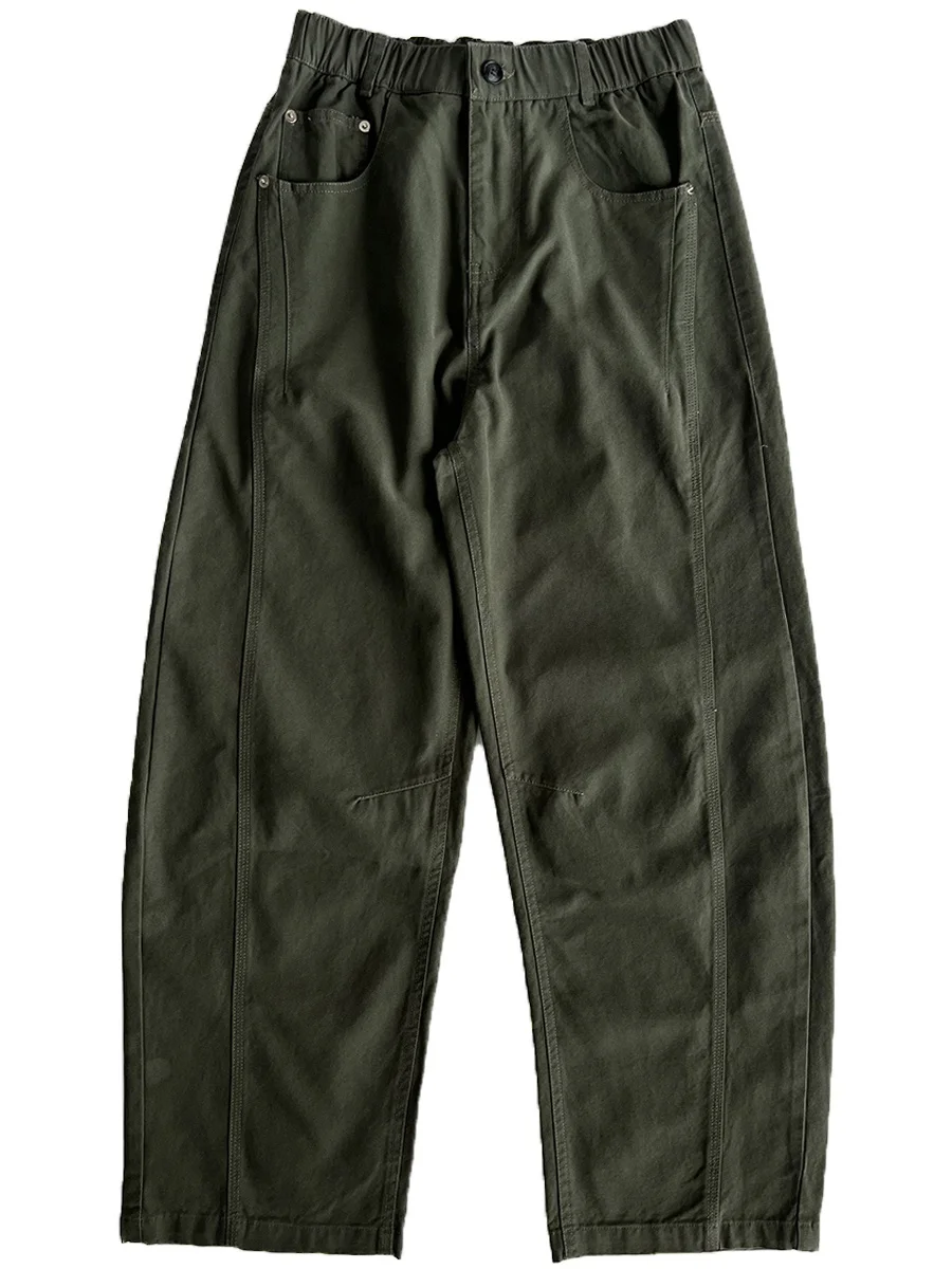 

Мужские повседневные длинные брюки American Sle в стиле ретро, из чистого хлопка, с пэчворком, свободного прямого кроя, для работы