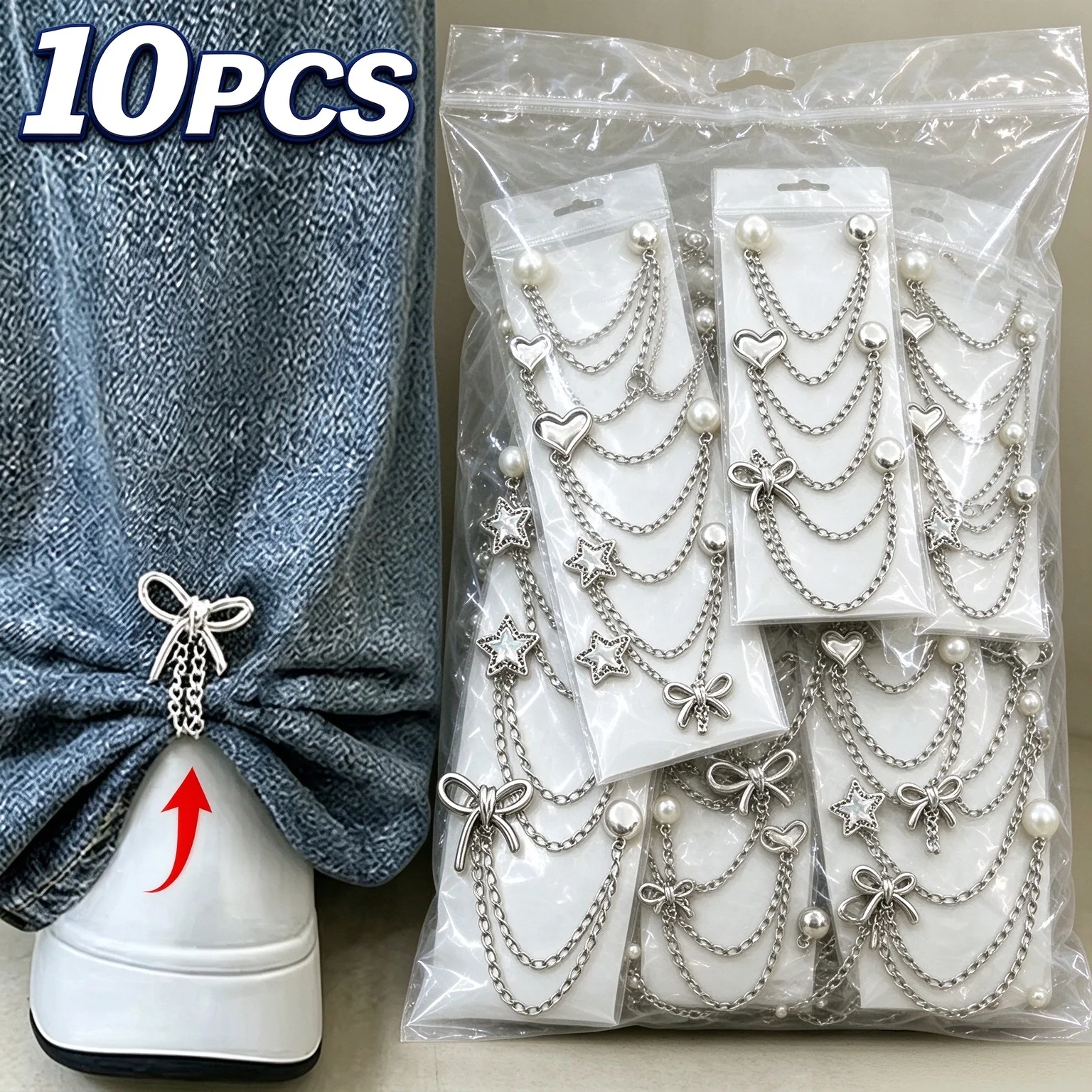 Clothing Length Adjuster Clips Pants Cuff Fixing Buckle No Sew Detachable for Jeans T-Shirts Shirts Headscarves