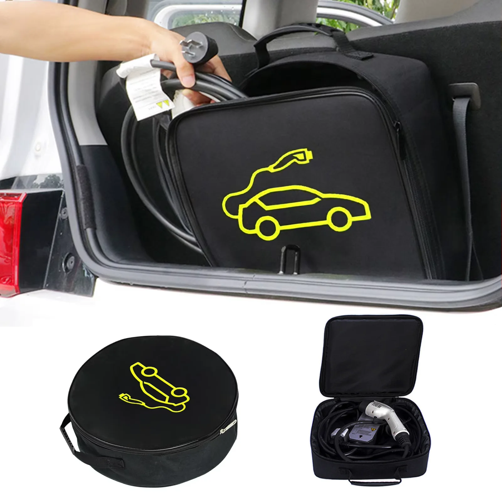 

EV Car Charging Cable Storage Carry Bag For Electric Vehicle Charger Plugs Sockets Waterproof Fire Retardant Equipment Container