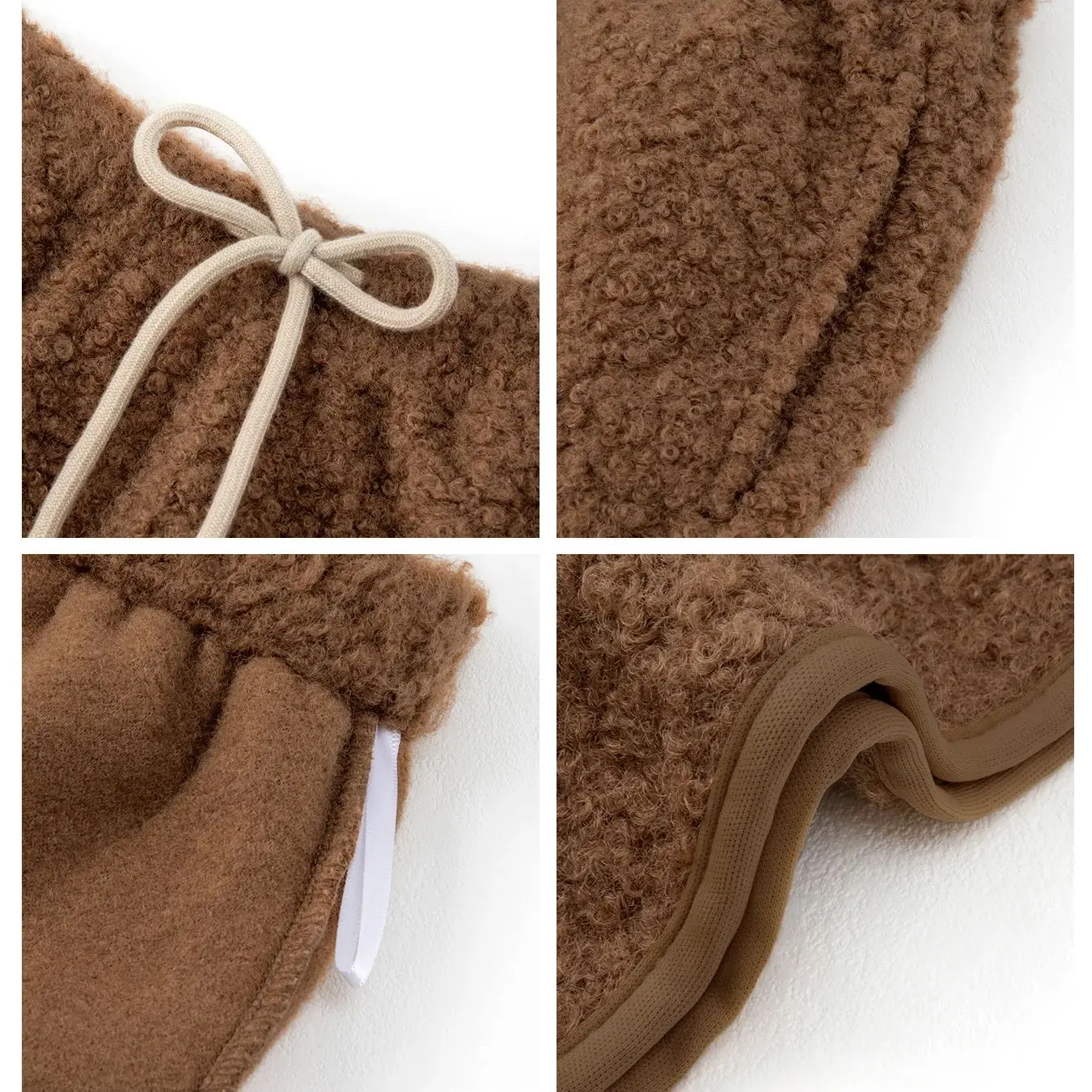 Calções de pele de cordeiro falso feminino cintura alta exterior usar calças quentes, outono inverno quente velo shorts moda coreana