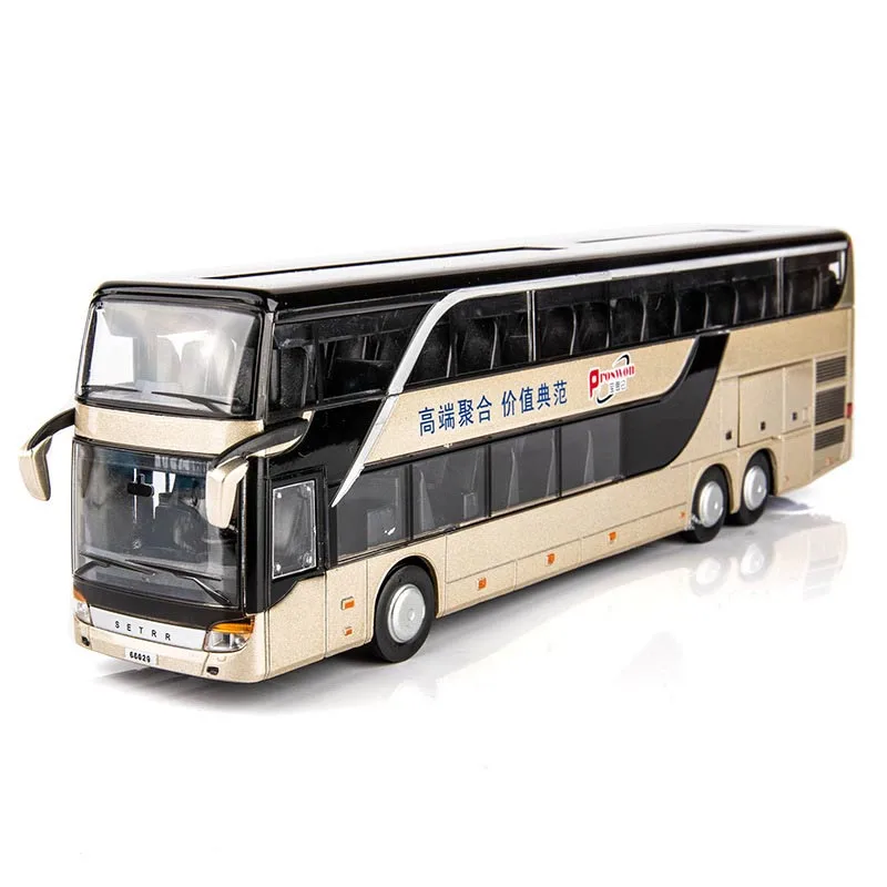 Children\'s Bus 1:32 Alloy Bus Toy Double Decker Bus Model Simulation Children\'s Car Sightseeing Bus Toy Car Gift