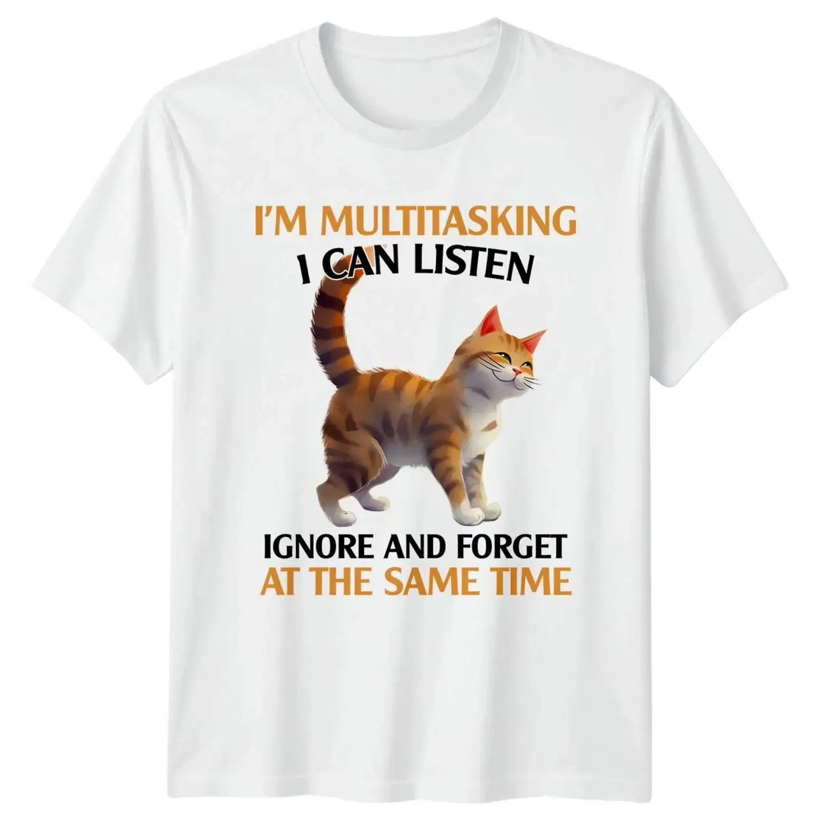 IM Multitasking I Can Listen T Shirt Cat Lovers Animals for Him and Her vintage Washed Soft graphic Comfortable