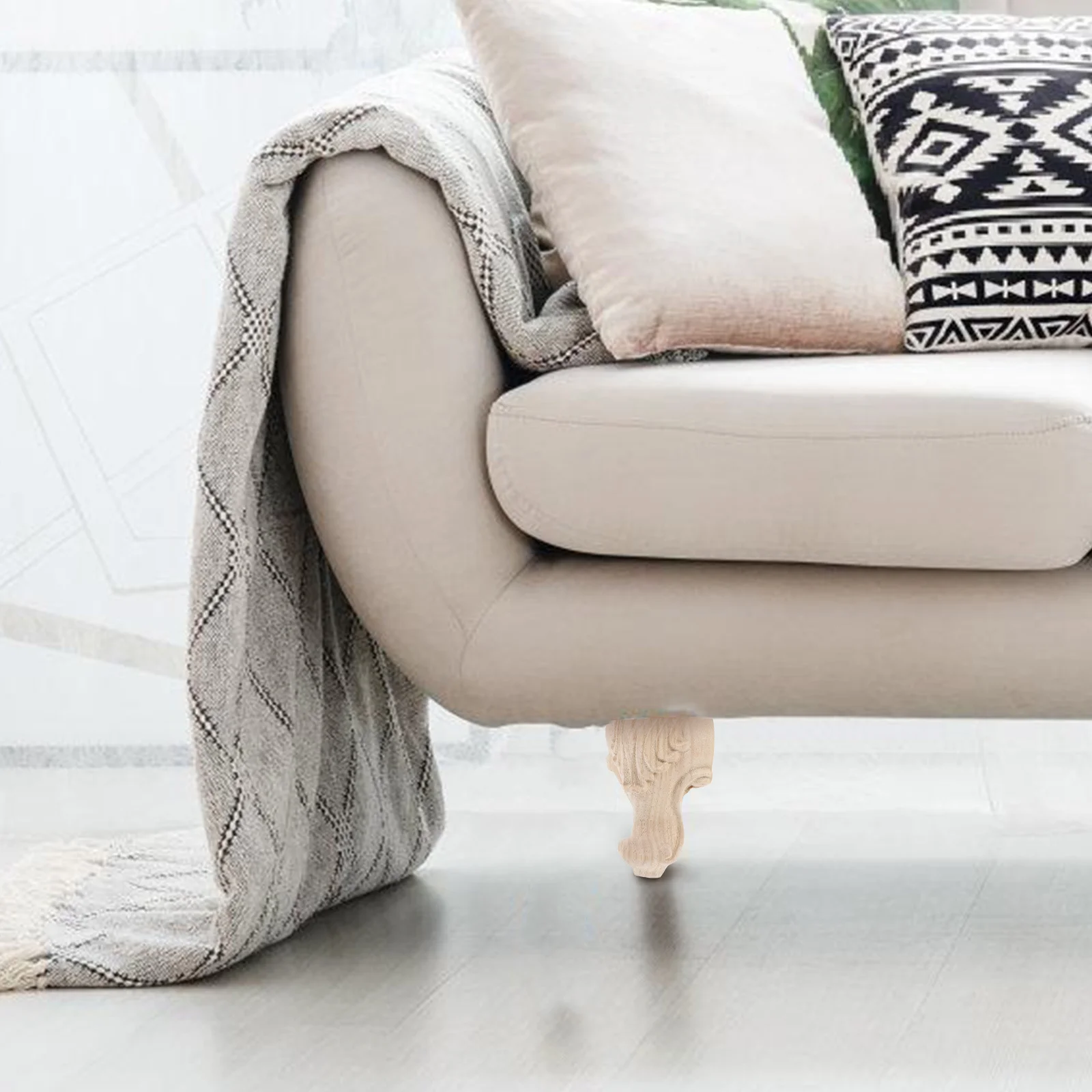 4 pçs pernas de móveis de madeira maciça 4 Polegada inacabado sofá perna substituição diy pernas de sofá de madeira para armário guarda-roupa mesa de centro