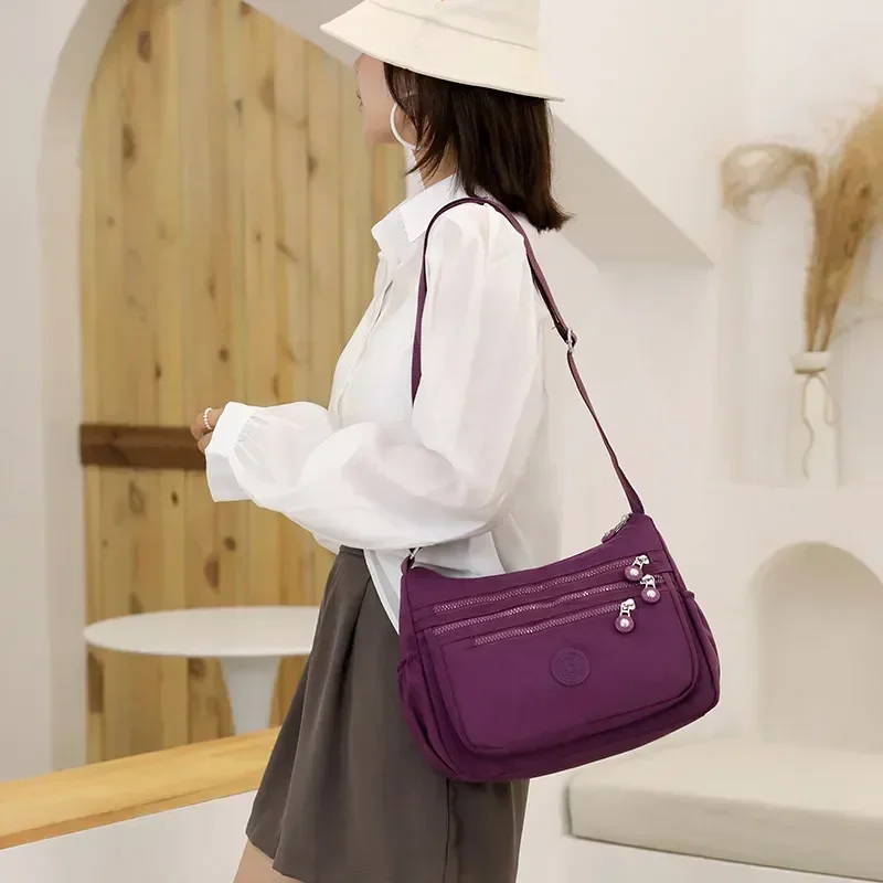 2024Messenger Bag Causal Women Shoulder Bag Multi Layer Nylon Female Crossbody Woman Crossbody Mother Bag Shoulder Bags