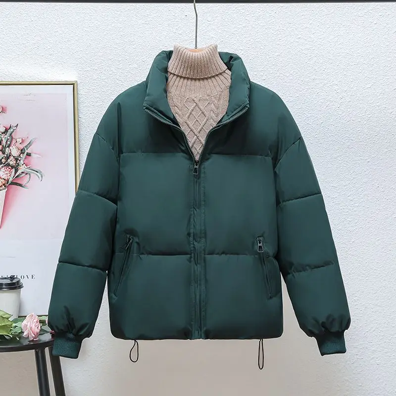 2024 Autumn Winter New Parkas Women Coat Jacket Keep Warm Puffer Jacket Stand Collar Harajuku Loose Black Beige Khaki Outwear