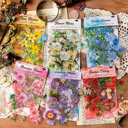 Mr. Paper 6 Style 100 Pcs/Pack Sticker Packs Retro Plant Flower Handbook Collage Material Sticker DIY Dairy Drinking Glasses