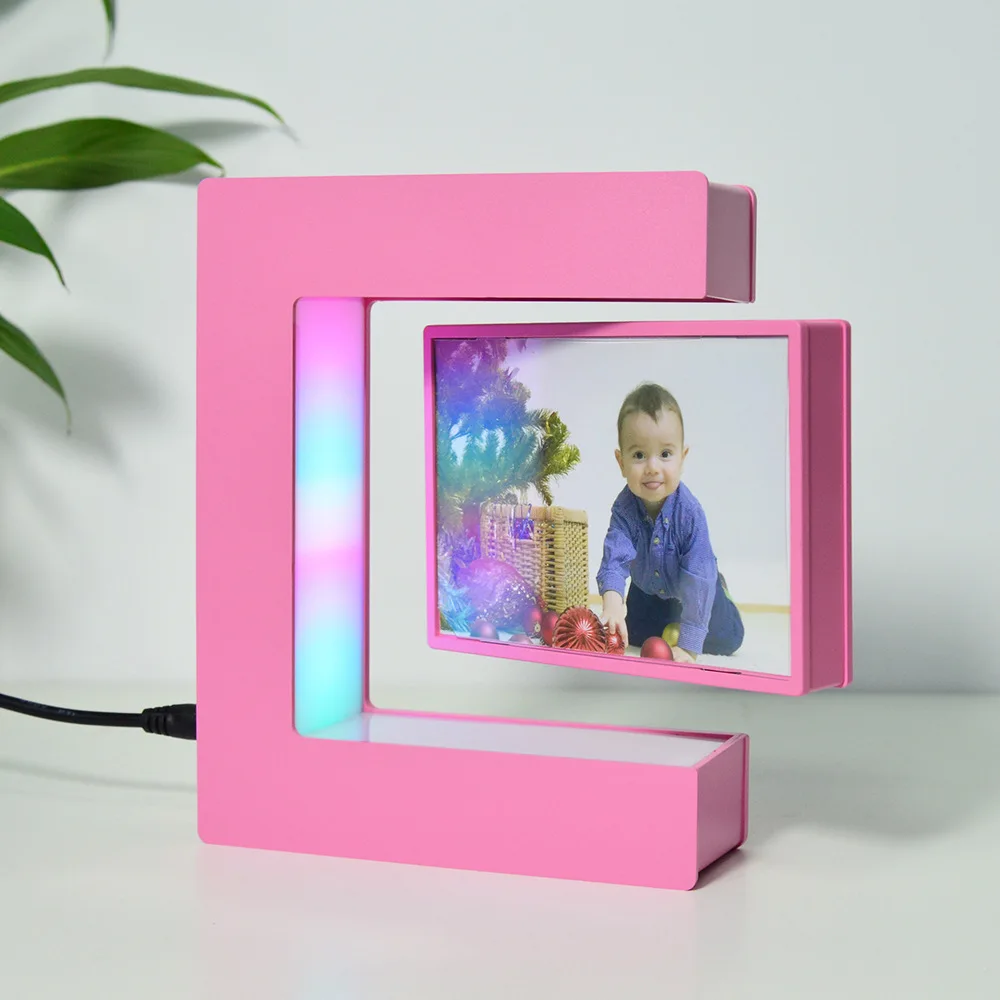 Imagem -04 - Magnetic Levitating Photo Frame com Luzes Led Luz Noturna Criativa Picture Display Aniversário e Presente de Natal