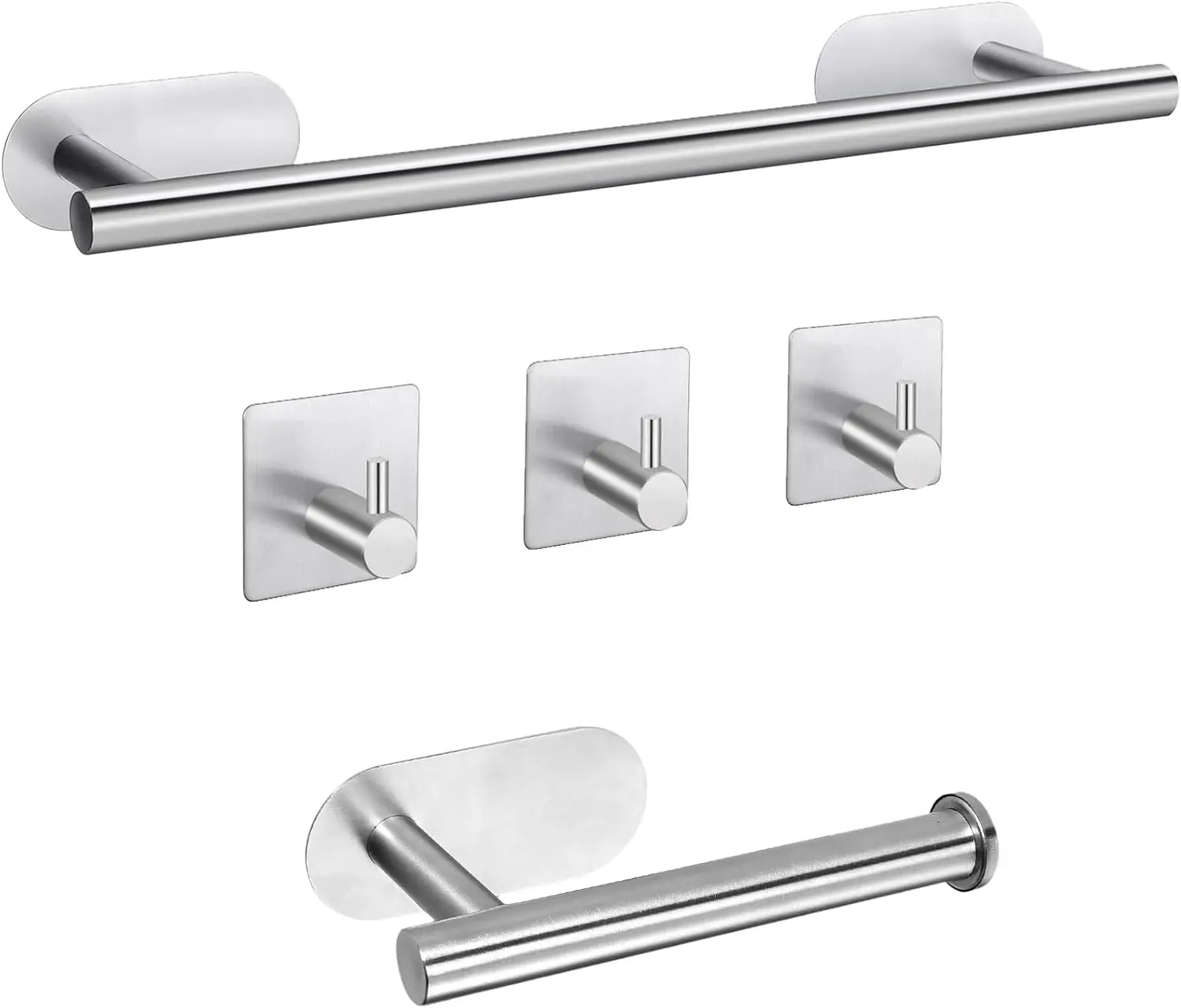 

5PCS Towel Rails 16 inch/40cm Stainless Steel Towel Rack Set with Paper Holder and 3 Towel Hook for Bathroom Kitchen