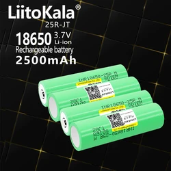 4PCS LiitoKala 25R 3.7V 18650 2500mAh Lithium Battery 20A 30A Discharge INR18650-25R Batteries for Flashlight Flat Head