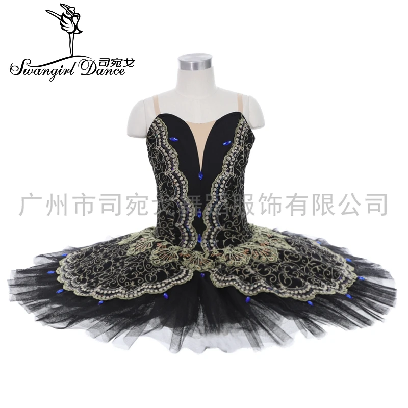 

Classic Platter Tutu Costume Black Gold Professional Tutu Paquita Peformance Ballerina Pancake Tutu For Adults JY003D