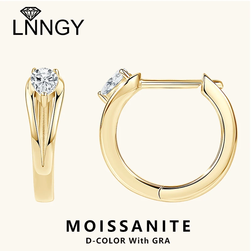 

Lnngy Sparkling 3x4mm Pear Cut Solitaire Moissanite Earring Brinco Prata 925 Sterling Silver Hoop Earrings For Women Jewelry