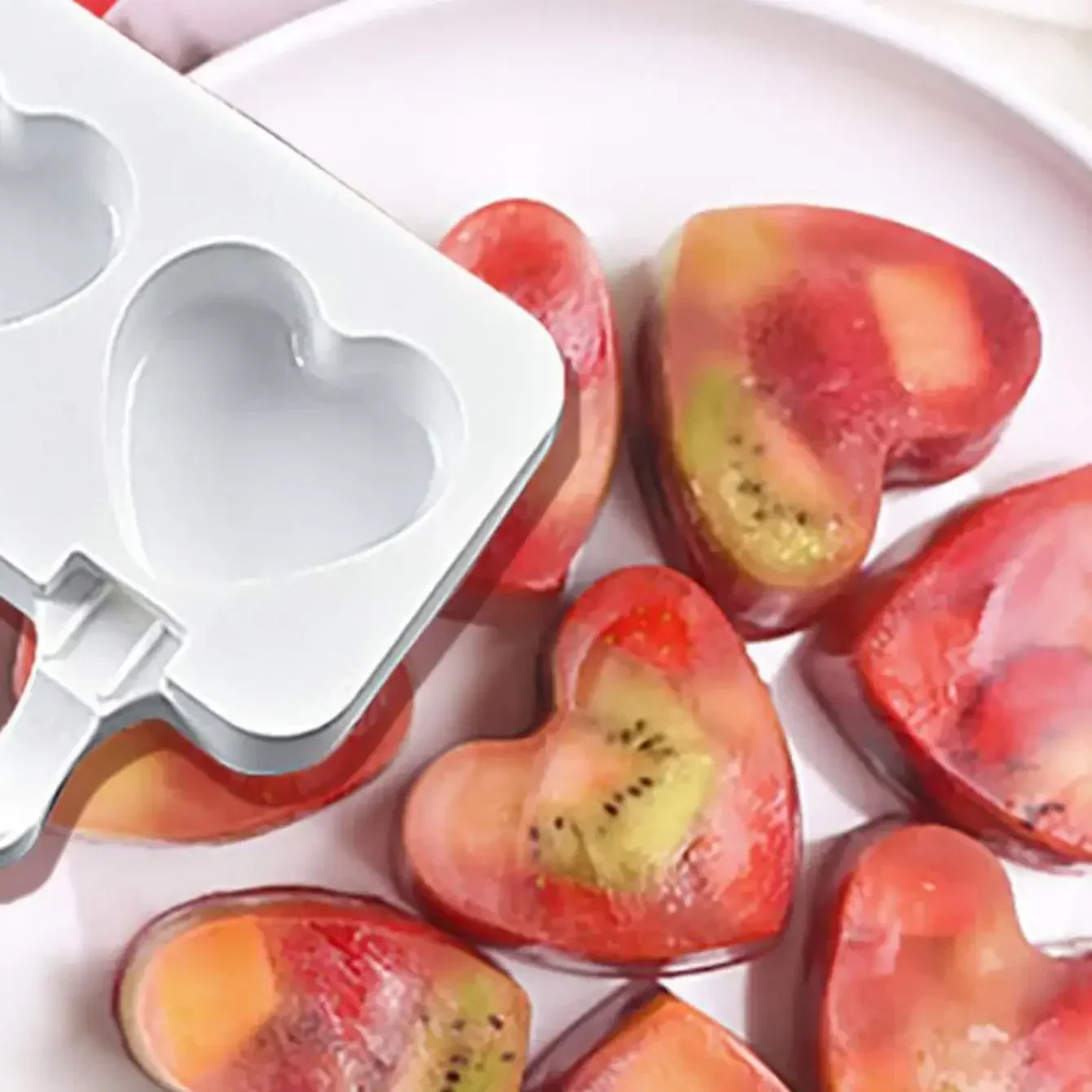 Nuevo molde de helado de silicona DIY amor ovalado dibujos animados paleta pastelería Chocolate camafeo molde verano cubo de hielo que hace Kit herramientas de cocina