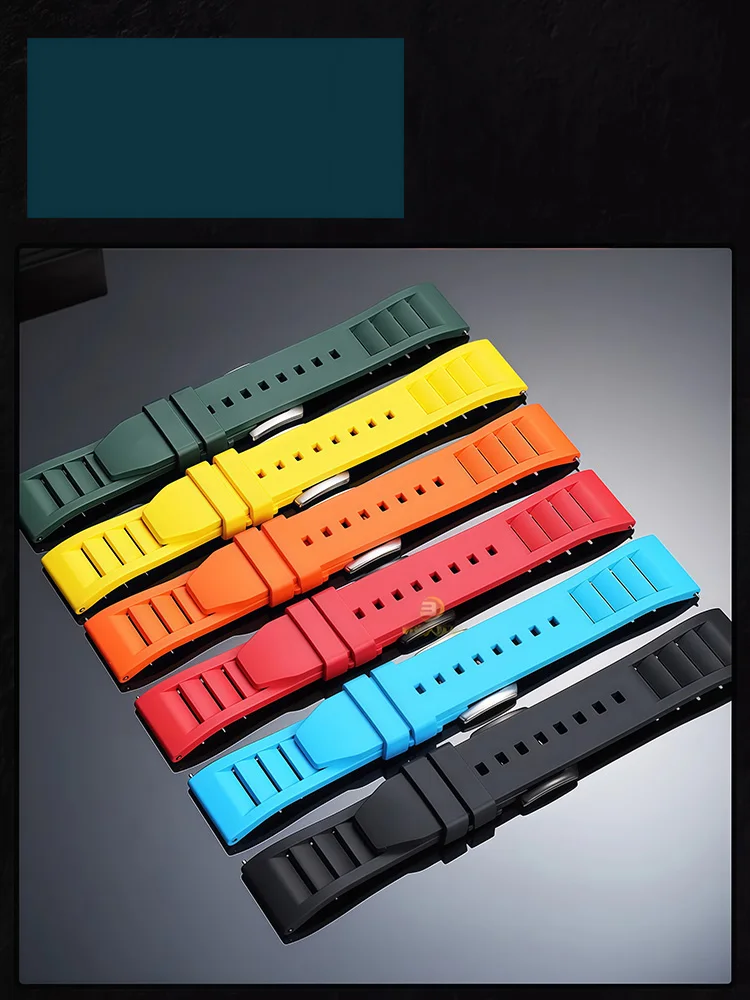 تعديل الفلور المطاط حزام الساعات ل كاسيو GMW-B5000 Gmw b5000 GM-B2100 سلسلة الرجال الرياضة حزام مقاوم للماء واجهة معدنية