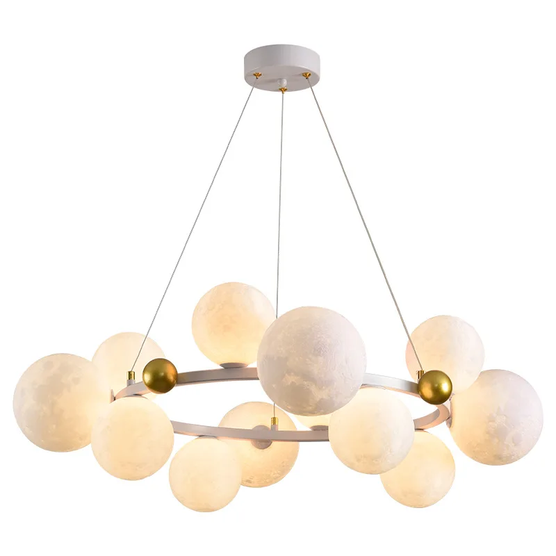 

New full spectrum living room chandelier, creamy wind Internet celebrity creative moon lamp