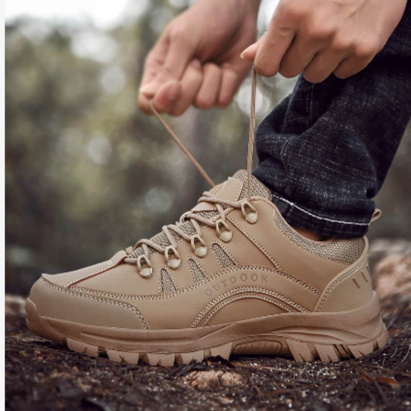 Men Tactical Boots Army Waterproof Climbing Shoe Unisex Anti-Slip Motorcycle Work Hiking Shoe Outdoor Breathable zapatillas male