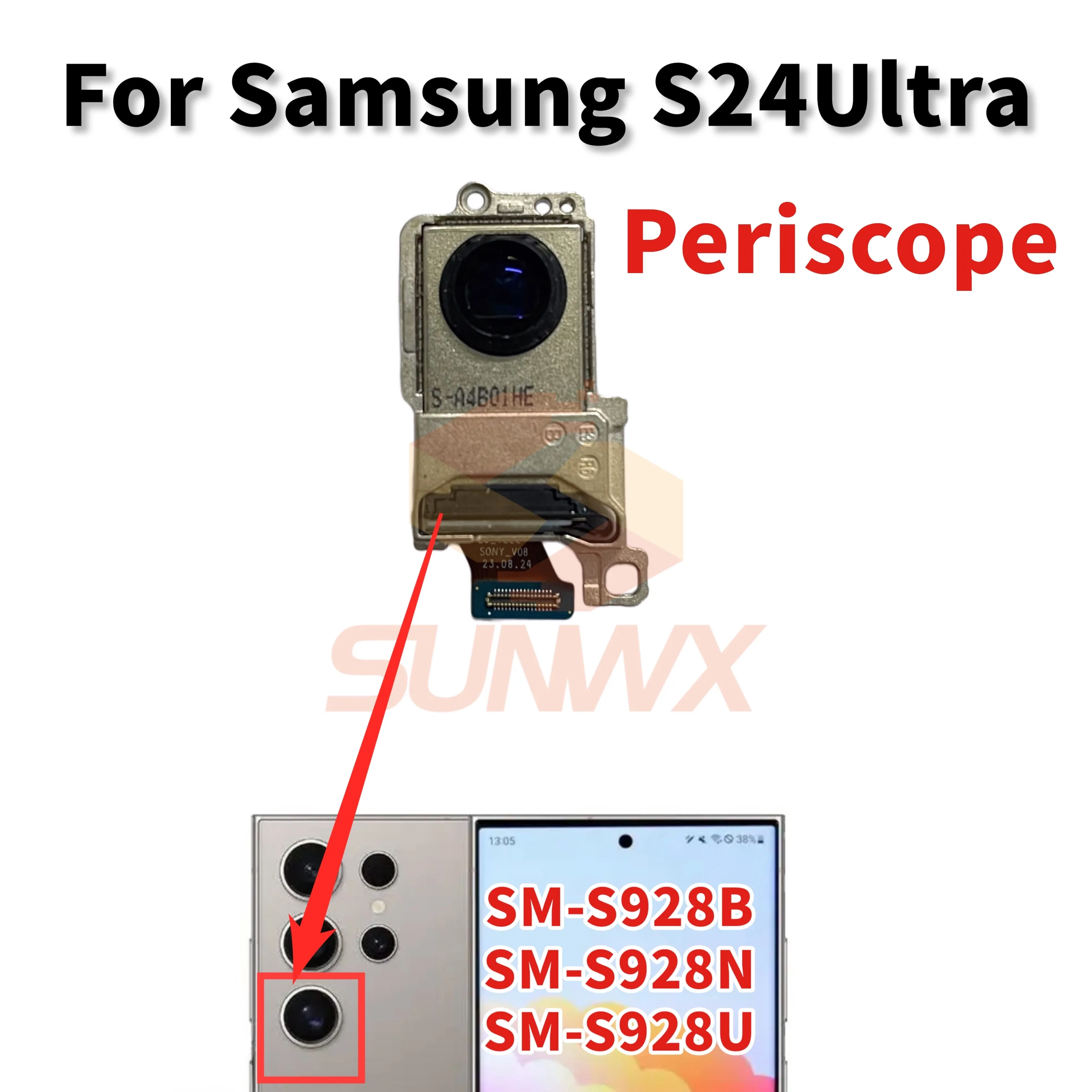 Back Rear Wide Front Camera Module Flex Cable For Samsung Galaxy S24 Ultra 5G S928U S928E S928B S928N