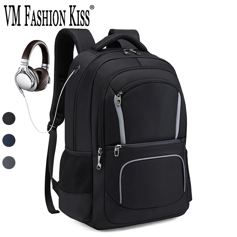 

VM FASHION KISS Men Laptop Luxury Backpack Multifunction Both Shoulders Package Male Waterproof Business Pc Usb Bagpack Bookbag