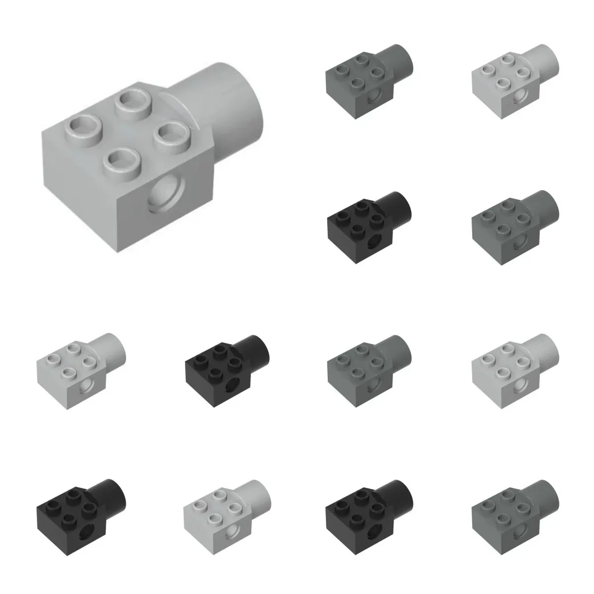 50pcs 48169 Modified 2x2 Building Blocks With Pin Holes Joint Socket Bricks Educational Particle Toy Children Birthday Gift
