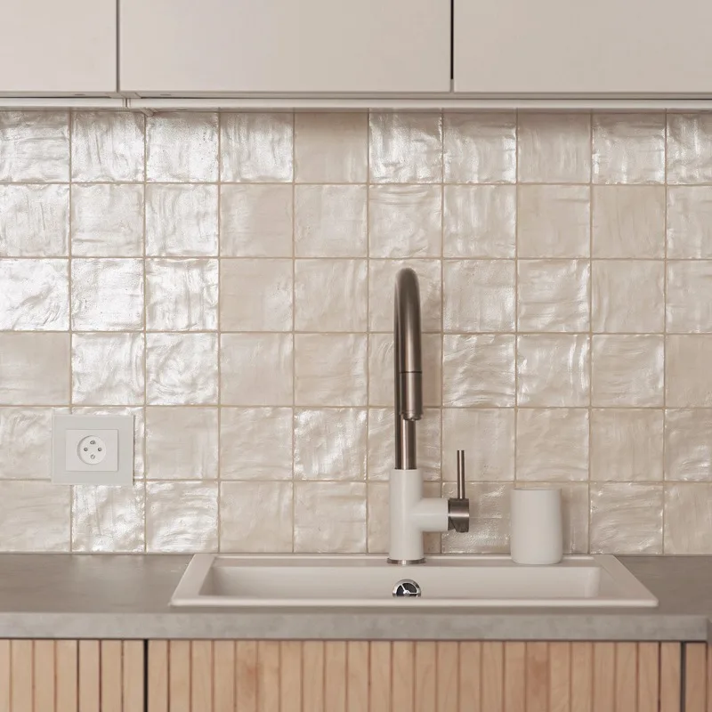 French Pearl Brick Cream Retro Handmade Brick, Kitchen Wall Tile, Bathroom Tile Glazed Tile