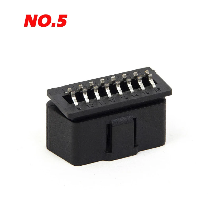 6 Types Car Male Connector OBD2 16pin Connector Gold-plated Curved Needle Male OBD Plug J1962M 16 PIN Adapter Disassembly Tool