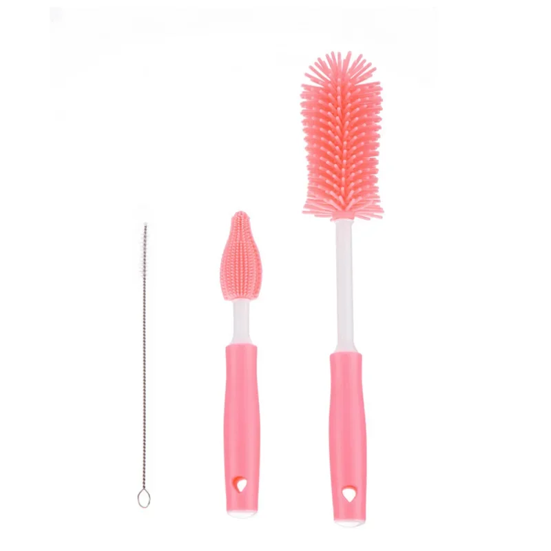 Baby Silicone Nipple Brush Straw Brush Cleaning Bottle Shaker Cleaning Brush Set Bottlebrush